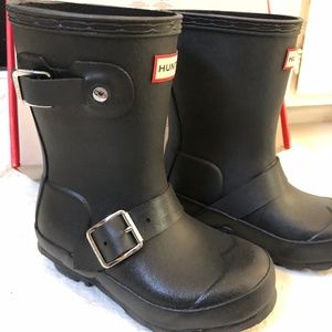 Hunter Black Moto Boots NEW 9